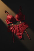 Onyx Midnight Garter Set - Red