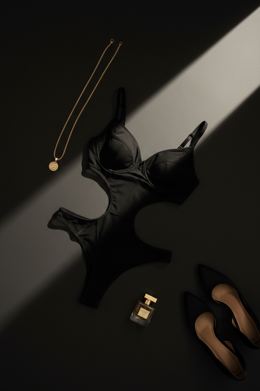 Sophisticated Silhouette Bodysuit - Black